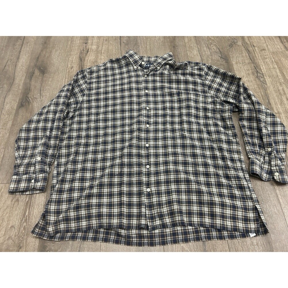 Ralph Lauren Mens 2XB Shirt Plaid Button Down Long Sleeve Madras